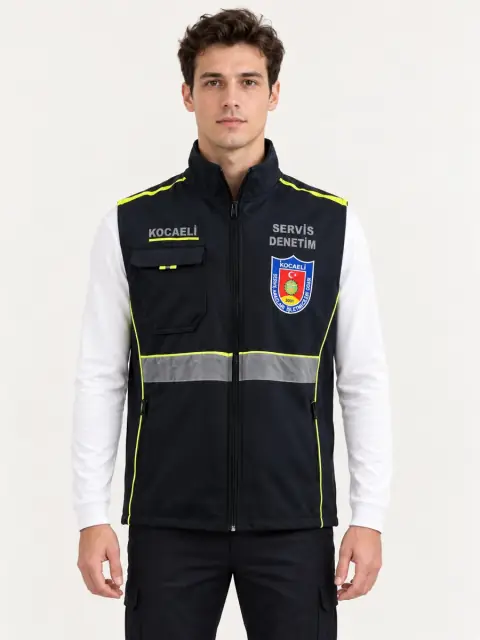 Lacivert Reflektif Denetim Yeleği