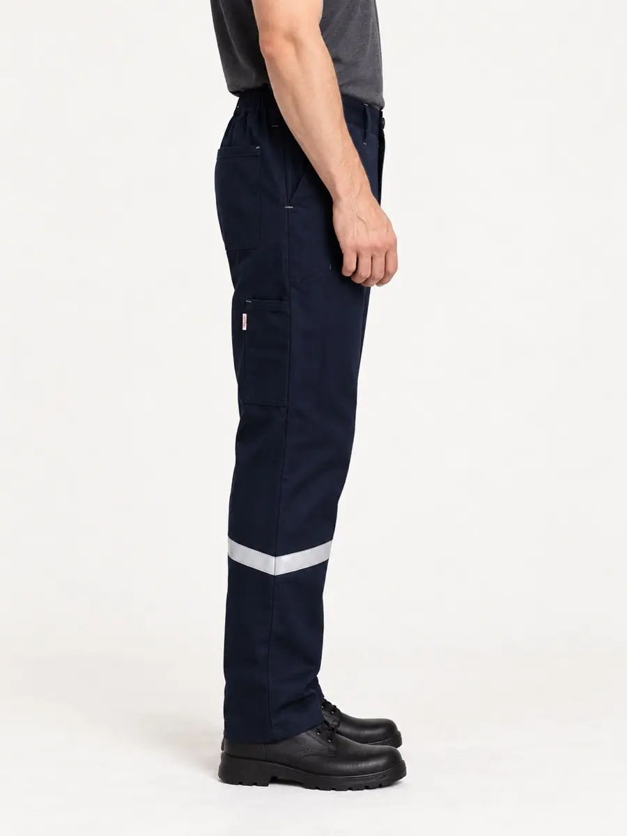 Lacivert V Bantlı İş Pantolonu — Model 6 — Yan görünüm