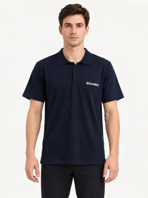 Navy Embroidered Polo Shirt