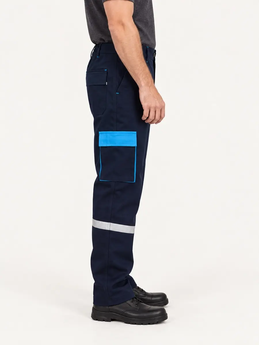 Lacivert-Saks Reflektif Kargo Pantolon — Yan görünüm