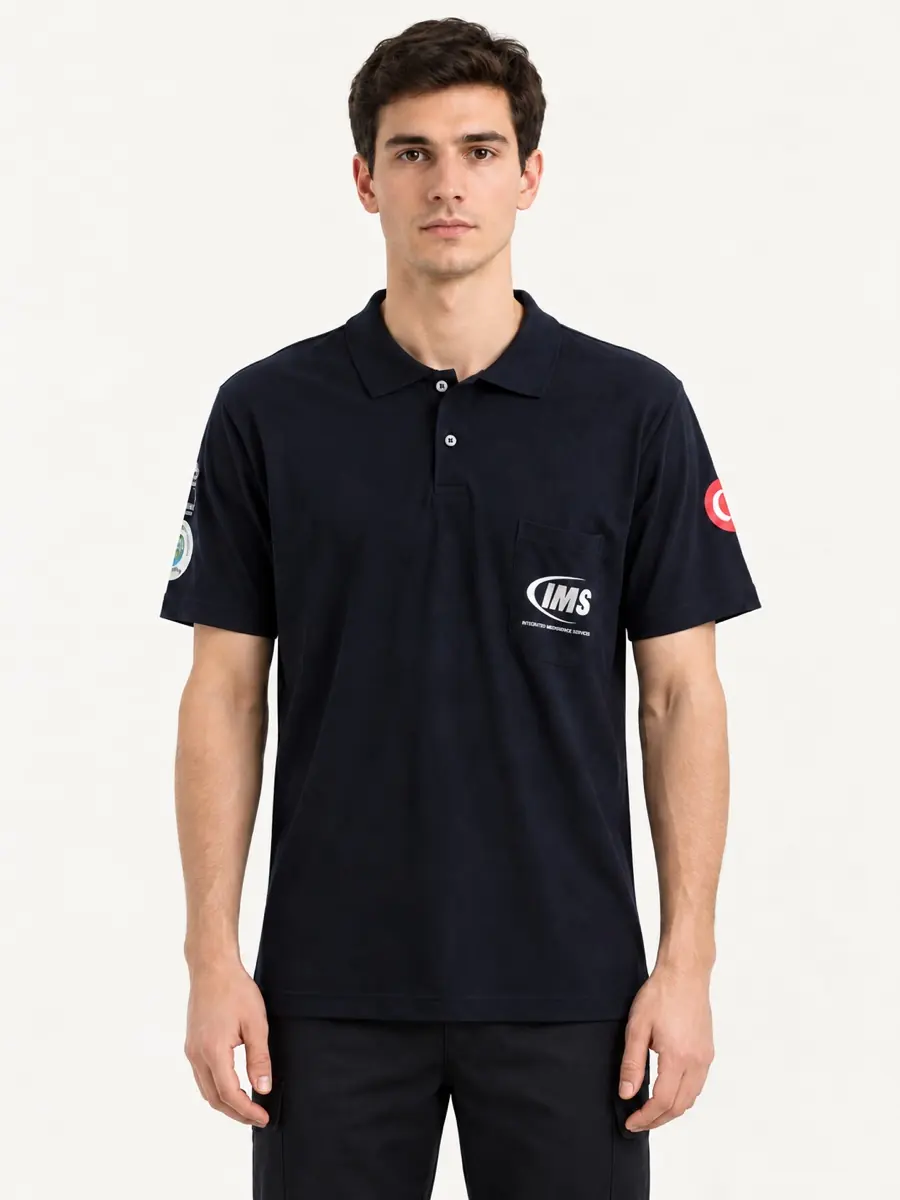 Lacivert Polo Yaka Tişört — Ön görünüm