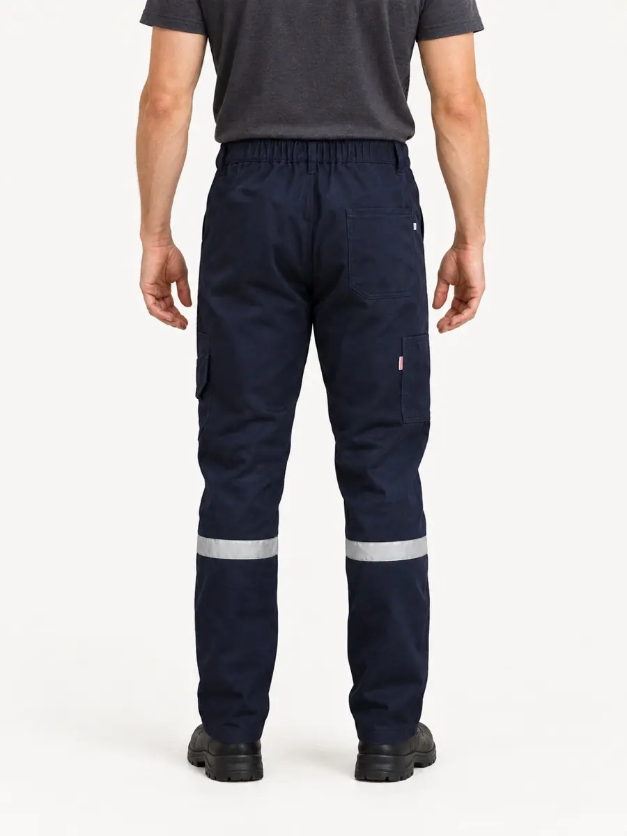 Lacivert Tek Bantlı İş Pantolonu — Model 2 — Arka görünüm