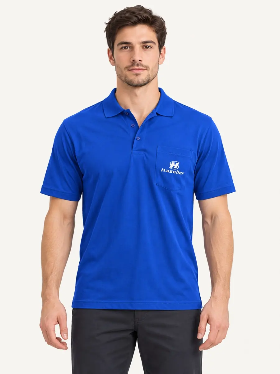 Saks Mavi Cepli Polo Tişört — Ön görünüm